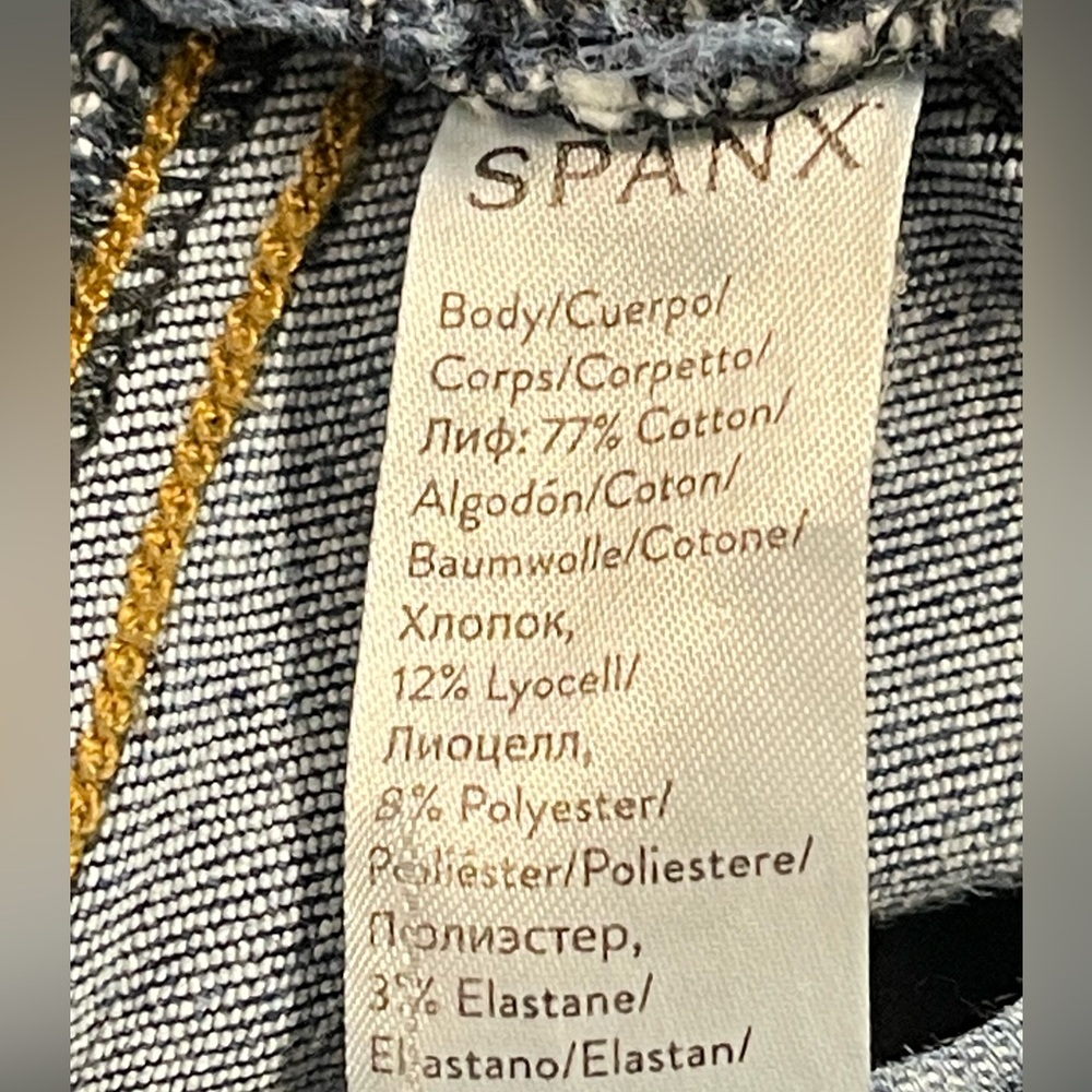 SPANX Distressed Skinny Raw Hem Ankle Jeans Medium - Picture 10 of 11